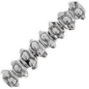 Perles rondelles effet fleur 5 mm - Argenté vieilli x10