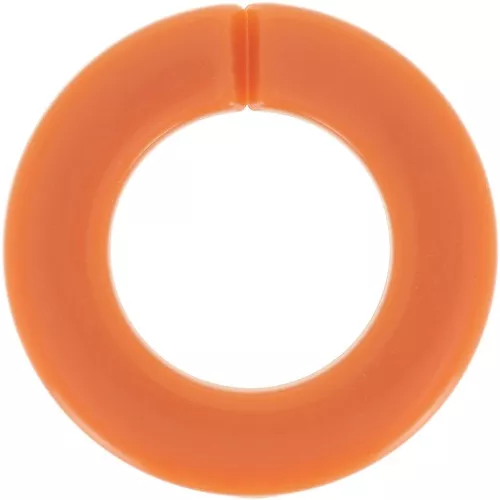 Maillon rond plat en acrylique 31.5 mm - Orange brûlée x1