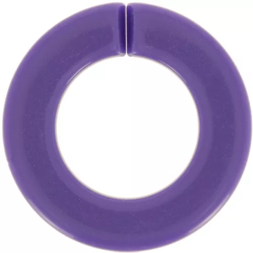 Maillon rond plat en acrylique 31.5 mm - Violet foncé x1