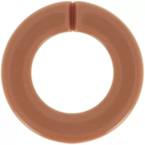 Maillon rond plat en acrylique 31.5 mm - Camel x1