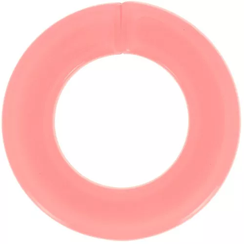 Maillon rond plat en acrylique 31.5 mm - Pamplemousse x1