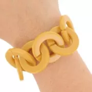 Maillon rond plat en acrylique 31.5 mm - Bordeaux x1