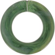 Maillon rond plat en acrylique 31.5 mm - Marbré vert foncé x1