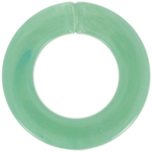 Maillon rond plat en acrylique 31.5 mm - Marbré Vert d'eau x1