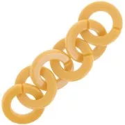 Maillon rond plat en acrylique transparent 31.5mm - Motif léopard - Marron - Beige