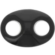 Maillon grain de café en acrylique 32x23 mm - Noir x1