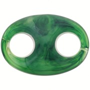 Maillon grain de café en acrylique 32x23 mm - Marbré Vert foncé x1|raw }}