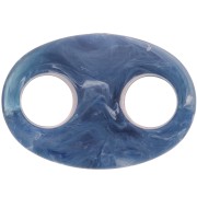 Maillon grain de café en acrylique 32x23 mm - Marbré Bleu foncé x1