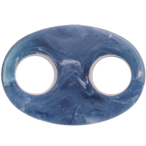 Maillon grain de café en acrylique 32x23 mm - Marbré Bleu foncé x1