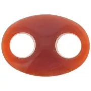 Maillon grain de café en acrylique 32x23 mm - Marbré Terracotta x1