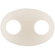 Maillon grain de café en acrylique 32x23 mm - Ecru x1