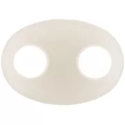 Maillon grain de café en acrylique 32x23 mm - Ecru x1