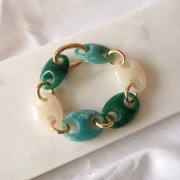 Maillon grain de café en acrylique 32x23 mm - Ecru x1