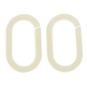 Maillon ovale en acrylique 19x12 mm - Ecru x1