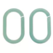 Maillon ovale en acrylique 19x12 mm - Marbré Vert d'eau x1