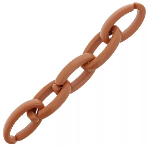 Maillon ovale en acrylique 35x19 mm - Camel x1