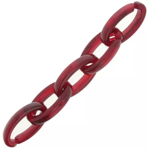 Maillon ovale en acrylique 35x19 mm - Bordeaux x1