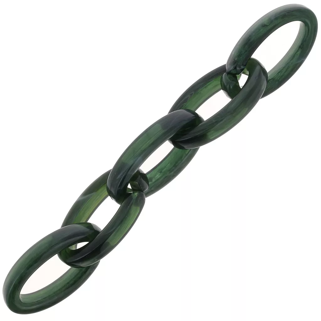 Bracelet En Bakélite Marbré Vert Foncé – Vintage, Occasion – Style Rétro Et Unique