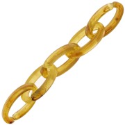 Maillon ovale en acrylique transparent 35x19 mm - Marbré Marron - Miel x1|raw }}