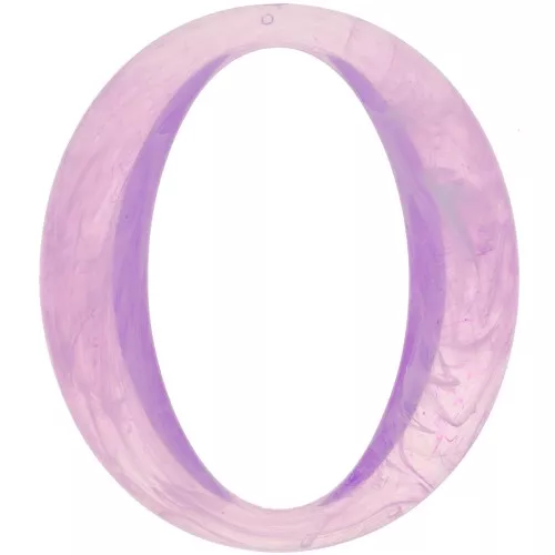 Maillon ovale en acrylique transparent 39x34 mm - Marbré Lilas x1
