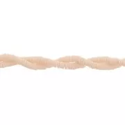 Perles Heishi rondelles  en pvc 3x0.3 mm - Beige x40cm