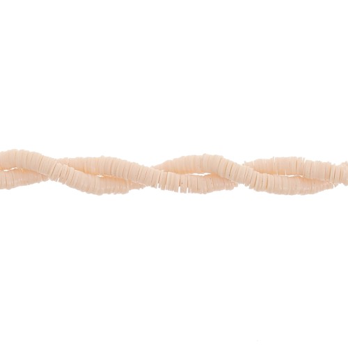 Perles Heishi rondelles  en pvc 3x0.3 mm - Beige x40cm