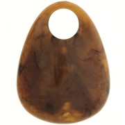 Pendentif goutte en acrylique 38x29 mm - Marbré Marron - Marron foncé x1
