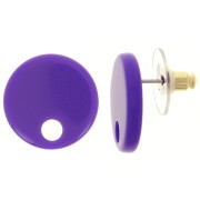 Clous d'oreilles ronds 18 mm en acrylique - Violet foncé x2|raw }}