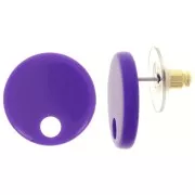 Clous d'oreilles ronds 18 mm en acrylique - Violet foncé x2