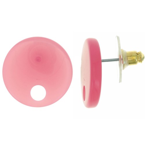 Clous d'oreilles ronds 18 mm en acrylique - Pamplemousse x2