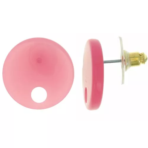 Clous d'oreilles ronds 18 mm en acrylique - Pamplemousse x2