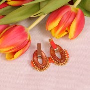 Clous d'oreilles rectangle 19x5 mm - Doré x2