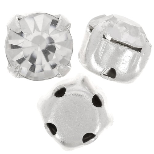 Chatons montés 4 mm Crystal  x10
