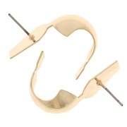 Clous d'oreilles bombés - créoles à plier - 17x16 mm - Doré x2