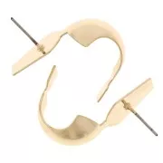 Clous d'oreilles bombés - créoles à plier - 17x16 mm - Doré x2