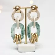 Clous d'oreilles bombés - créoles à plier - 17x16 mm - Doré x2