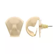 Clous d'oreilles bombés - créoles à plier - 15x14 mm - Doré x2