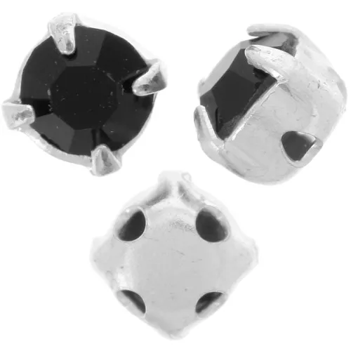 Chatons montés 4 mm Jet x10