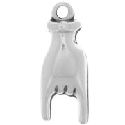 Pendentif main - signe Rock and Roll - 21x8 mm - Placage Argent fin vieilli x1|raw }}