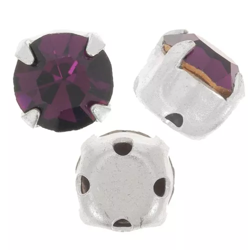 Chatons montés 4 mm Amethyst x10