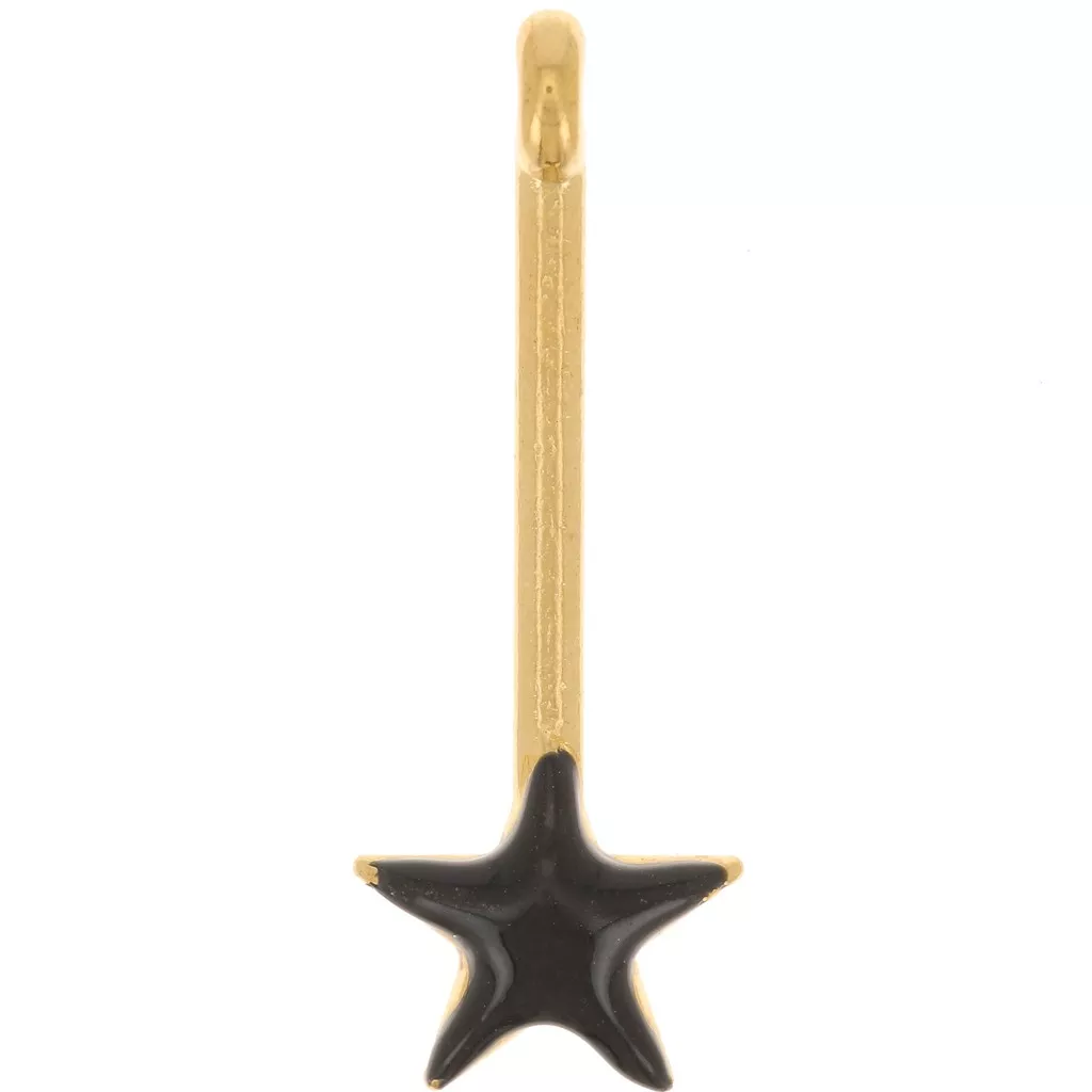 Pendentif barre avec étoile 28x10 mm et résine époxy Doré à l'or
