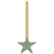 Pendentif barre avec étoile 28x10 mm et résine époxy - Doré à l'or fin - Mint x1