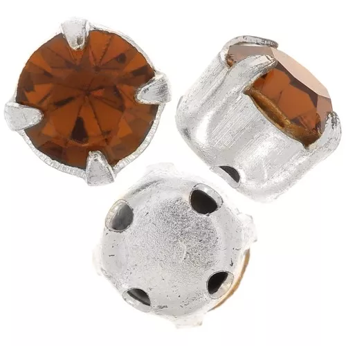 Chatons montés 4 mm Smoked Topaz x10
