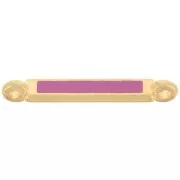 Intercalaire rectangle 27x4 mm et résine époxy - Doré à l'or fin - Fuchsia x1