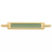 Intercalaire rectangle 27x4 mm et résine époxy - Doré à l'or fin - Mint x1