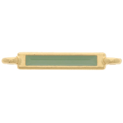 Intercalaire rectangle 27x4 mm et résine époxy - Doré à l'or fin - Mint x1