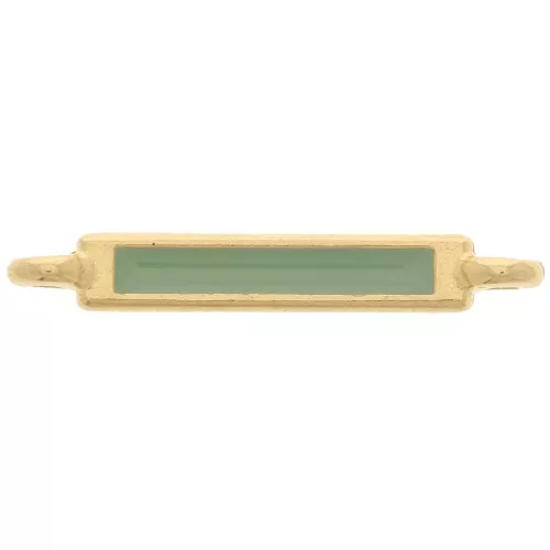 Intercalaire rectangle 27x4 mm et résine époxy - Doré à l'or fin - Mint x1