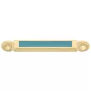 Intercalaire rectangle 27x4 mm et résine époxy - Doré à l'or fin - Turquoise x1