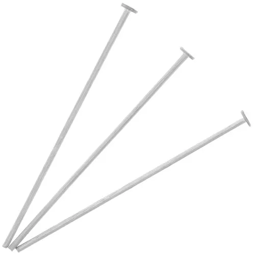 Clous tête plate 30x0.7 mm en Argent 925 x10