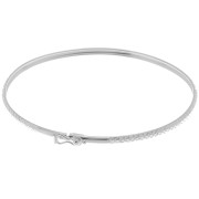 Bracelet jonc effet diamanté 2.9 mm - Argent 925 x19.5cm